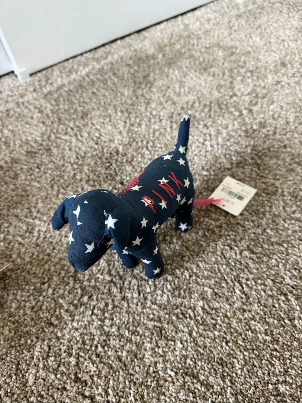 PINK Victoria's Secret Navy Star Cleveland Indians Plush Dog with Red Logo - Picture 2 of 5